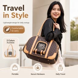 Multifunctional Casual Pet Carrier, Stylish Breathable Portable Shoulder Bag for Cats & Small Dogs, Fit for Teddy, Bichon Frise