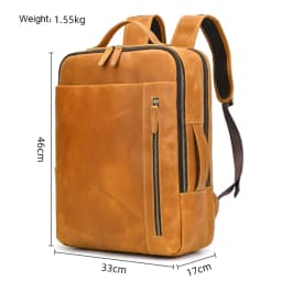 2025 New Arrivals Leather Backpack For Travel Men Male Cowhide Leather Laptop Bag 15.6" 17 Double Shoulder Bagpack For Man Retro