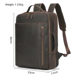 2025 New Arrivals Leather Backpack For Travel Men Male Cowhide Leather Laptop Bag 15.6" 17 Double Shoulder Bagpack For Man Retro