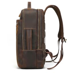 2025 New Arrivals Leather Backpack For Travel Men Male Cowhide Leather Laptop Bag 15.6" 17 Double Shoulder Bagpack For Man Retro