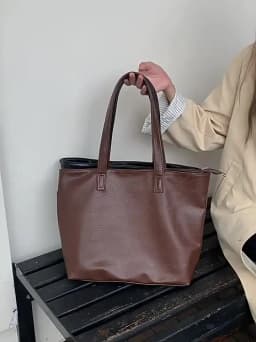 Vintage Women Handbag Large Capacity Soft PU Leather Casual Simple Female Shoulder Bag Commute Ladies Big Totes Bolsos