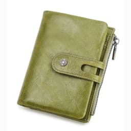 Oil Leather Women Wallets Short Card Holder Anti-lost Airtag Case Hasp Zipper Coin Purse Ladies Wallets Rfid Money Bag Mini