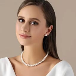 Wholesale 6-7mm Freshwater Cultured Pearl Necklace, Real Chokers Pearl Necklace, Women's Sterling Silver Pearl Strand Necklaces