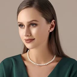 Wholesale 6-7mm Freshwater Cultured Pearl Necklace, Real Chokers Pearl Necklace, Women's Sterling Silver Pearl Strand Necklaces