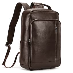 Men's Crazy Horse Leather Backpack 15.6" Laptop Cow Leather Daypack Large Capacity Male Travel Backpack With USB Cable