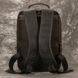 Men's Crazy Horse Leather Backpack 15.6" Laptop Cow Leather Daypack Large Capacity Male Travel Backpack With USB Cable