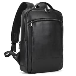 Men's Crazy Horse Leather Backpack 15.6" Laptop Cow Leather Daypack Large Capacity Male Travel Backpack With USB Cable