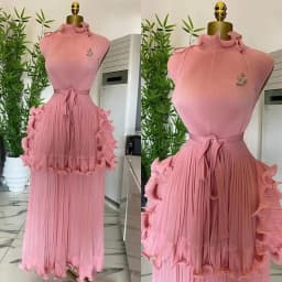 Miyake Pleated Dress Women Round Neck Sleeveless Solid Color Loos Style Patchwork New Tide 2025 Dresses