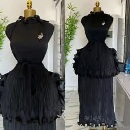 Miyake Pleated Dress Women Round Neck Sleeveless Solid Color Loos Style Patchwork New Tide 2025 Dresses