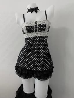 Polka dot Coquette Classic Fashion Halter Tops Harajuku Y2K Women Lace Clothing Slim Cute Camisole Aesthetic Sleeveless Singlet