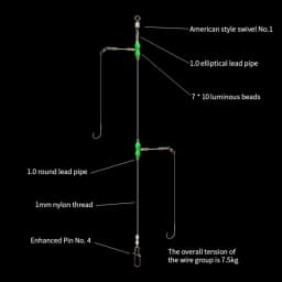 Fishing Tackle Nylon Tenpin Line Set Sea Fishing Wreck Pulling Stream Shore Fishing Long Casting Gourd Connector Accessories