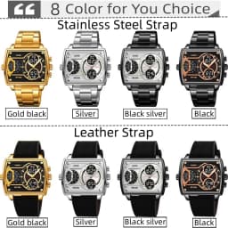 Skmei Mens Multiple Time Zone Sports Watches Fashion Digital Analog Display Waterproof Quartz Wristwatch Led Chrono Alarm Clock