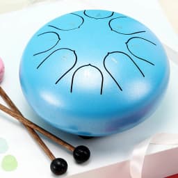 Hluru Glucophone Steel Tongue Drum 6 Inch 8 Notes Key D5 Ethereal Drum Tone Drum Percussion Musical Instrument