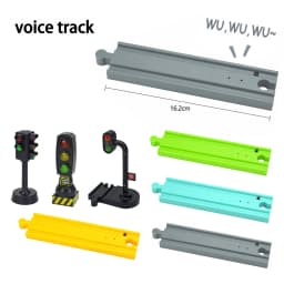 Singing Traffic Lights Magnetic Train Wooden Track Accessories Scene Road Sign With Light And Sound Railway Educational Toys