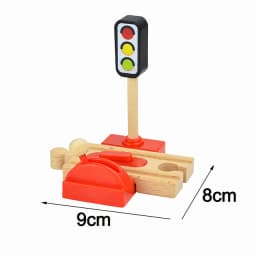 Singing Traffic Lights Magnetic Train Wooden Track Accessories Scene Road Sign With Light And Sound Railway Educational Toys