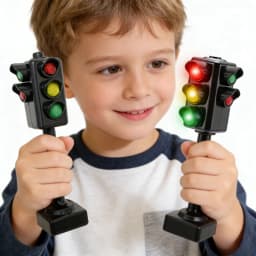 1/2pcs Mini Traffic Signs Road Light Block, Children's Safety Education Children's Puzzle Traffic Light Toys, Gifts for Kids