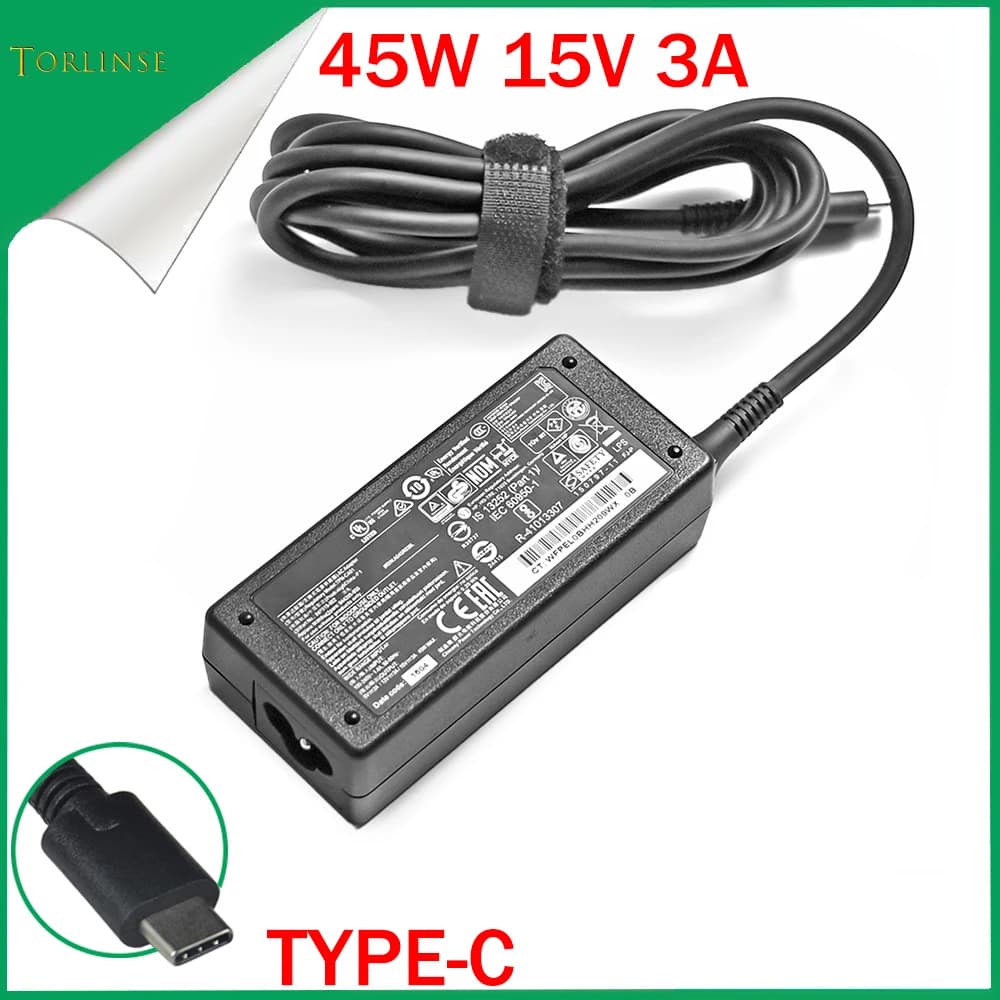 15V 3A 45W USB Type C AC Power Adapter for HP Spectre 12-a000 X2 13-v000 Laptop Charger TPN-CA01 918337-002 844205-850