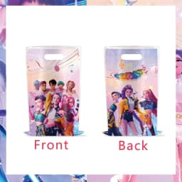 KPOP Birthday Party Supplies Set with Tattoo Stickers Slap Bracelets Paper Glasses Tablecloth Balloons - Theme Decor Gift Bags