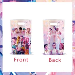 KPOP Birthday Party Supplies Set with Tattoo Stickers Slap Bracelets Paper Glasses Tablecloth Balloons - Theme Decor Gift Bags