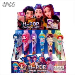 6/12/18 Piece  Anime Hunter Gel Pens Rumi Mira Zoey Saja Cartoon Pens School Writing Drawing Supplies for Boys Girls Gifts
