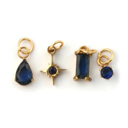 1 Set 304 Stainless Steel Cubic Zirconia Birthstone CharmsGold Plated Mini Pendants for DIY Necklace Jewelry 12x7mm - 9x3.5mm