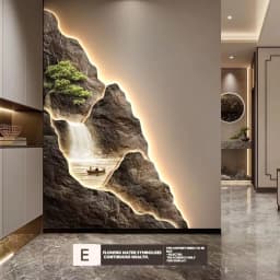 2024 New Flow Generating Wealth, Entrance Decoration Painting, High end Corridor Mural, Landscape Hanging Painting