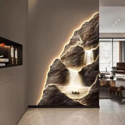 2024 New Flow Generating Wealth, Entrance Decoration Painting, High end Corridor Mural, Landscape Hanging Painting