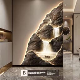 2024 New Flow Generating Wealth, Entrance Decoration Painting, High end Corridor Mural, Landscape Hanging Painting
