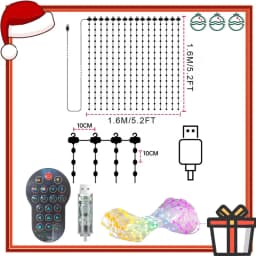 Smart Curtain Lights DIY Color Changing Fairy String Lights Music Sync for Indoor Outdoor Courtyard Garden Christmas Decoration