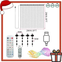 Smart Curtain Lights DIY Color Changing Fairy String Lights Music Sync for Indoor Outdoor Courtyard Garden Christmas Decoration