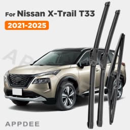APPDEE Wiper For Nissan X-Trail T33 2021-2025 2022 2023 2024 Wiper Front & Rear Wiper Blades Windscreen Brushes 26"+17"+12"