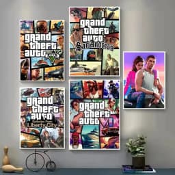 Game Anime G-G-GTAS Manga Posters HD Print Vintage Wall Art Decor for Home Study Room
