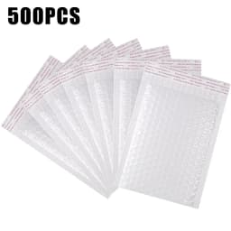 500PCS Poly Bubble Mailers Padded Envelopes Self Seal Bubble Lined Waterproof Cushion Shipping Enveloper Mailers White