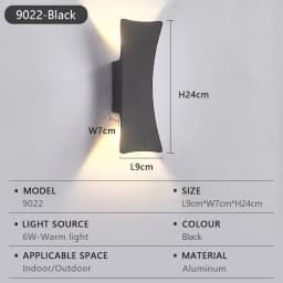 LED Wall Lamp Indoor and Outdoor IP65 Waterproof White/black Modern Minimalist Aluminum Home Light Porch Garden Light AC85-265V
