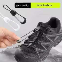 Quick Lock No Tie Shoelaces for Sneakers Salom Easy Install Elastic Shoe Laces with Buckle Anti-Slip Lazy Laces for Daily Shoes