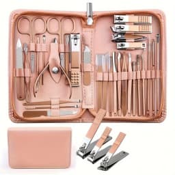 30pcs Professional Stainless Steel Nail Clipper Set Green Nail Tools Manicure Pedicure Set of 30pcs Travel Grooming Kit