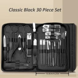 30pcs Professional Stainless Steel Nail Clipper Set Green Nail Tools Manicure Pedicure Set of 30pcs Travel Grooming Kit