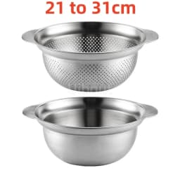 Vegetable washing basin Basket rice washing artifact Fruit filter basin Strainer Kitchen items 304 stainless steel drain basket