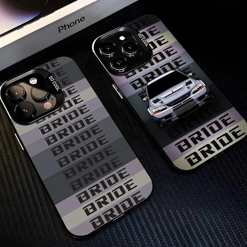 Japanese JDM Car BRIDE Phone Case For iPhone 16e 16 15 14 13 12 11 mini Pro Max X XR XSMAX 8 7 Plus Anti Fall Matte Back Cover
