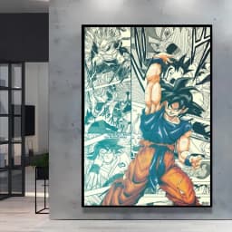 Canvas Wall Art Goku Cuadros Best Gifts Dragon Ball Classic Poster Home Living Room Hanging Modular Painting Kid Action Figures