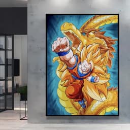 Canvas Wall Art Goku Cuadros Best Gifts Dragon Ball Classic Poster Home Living Room Hanging Modular Painting Kid Action Figures