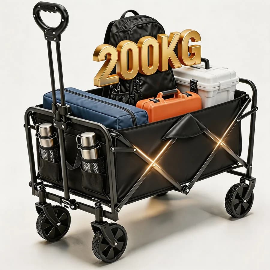 Heavy Duty Large Capacity Camping Wagon Cart Outdoor Foldable Folding Wagon Collapsible Camping Equipment For Beach Picnic