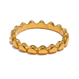 Yhpup High Quality Minimalist Stainless Steel PVD Plated Heart Geometric Chic Finger Ring Golden Fashion Jewelry Women Gift
