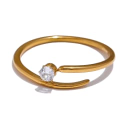 Yhpup High Quality Minimalist Stainless Steel PVD Plated Heart Geometric Chic Finger Ring Golden Fashion Jewelry Women Gift