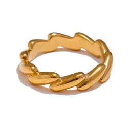 Yhpup High Quality Minimalist Stainless Steel PVD Plated Heart Geometric Chic Finger Ring Golden Fashion Jewelry Women Gift