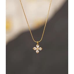 Yhpup Delicate Shiny Cubic Zirconia Flower Pendant Chic Necklace 18K Golden Plated High Quality Fashion PVD Jewelry Waterproof