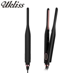 Small Flat Iron for Short Hair, Temperature Adjustable Pencil Flat Iron Fast Heat Up, 3/10 Inch Beard Straightening Iron