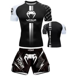 Free fighting and Boxing MuayThai Shirt shorts set Venom UFC Sets Quick-Drying Breathable Polyester Training T-Shirt Shorts set