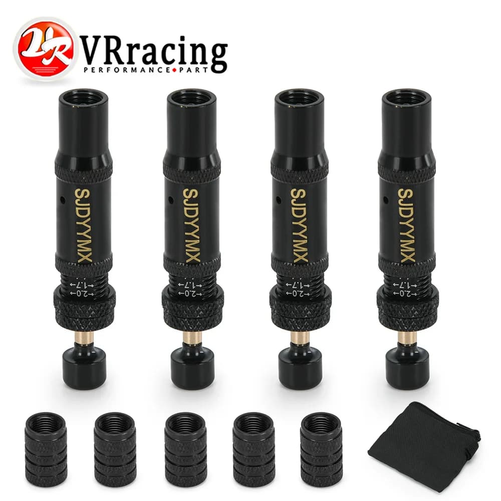 Auto-Stop Tire Deflator Valve Kit (10-30 PSI) 4 PCS Screw-on Tyre Air Down Tool Vehicles Motorcycle Offroad 4x4 Tire Tools Set