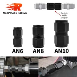 Universal AN6 AN8 AN10 Female To Female Union Aluminum Straight Swivel Hose End Fitting Adaptors Anodized Oil Cooler Connectors